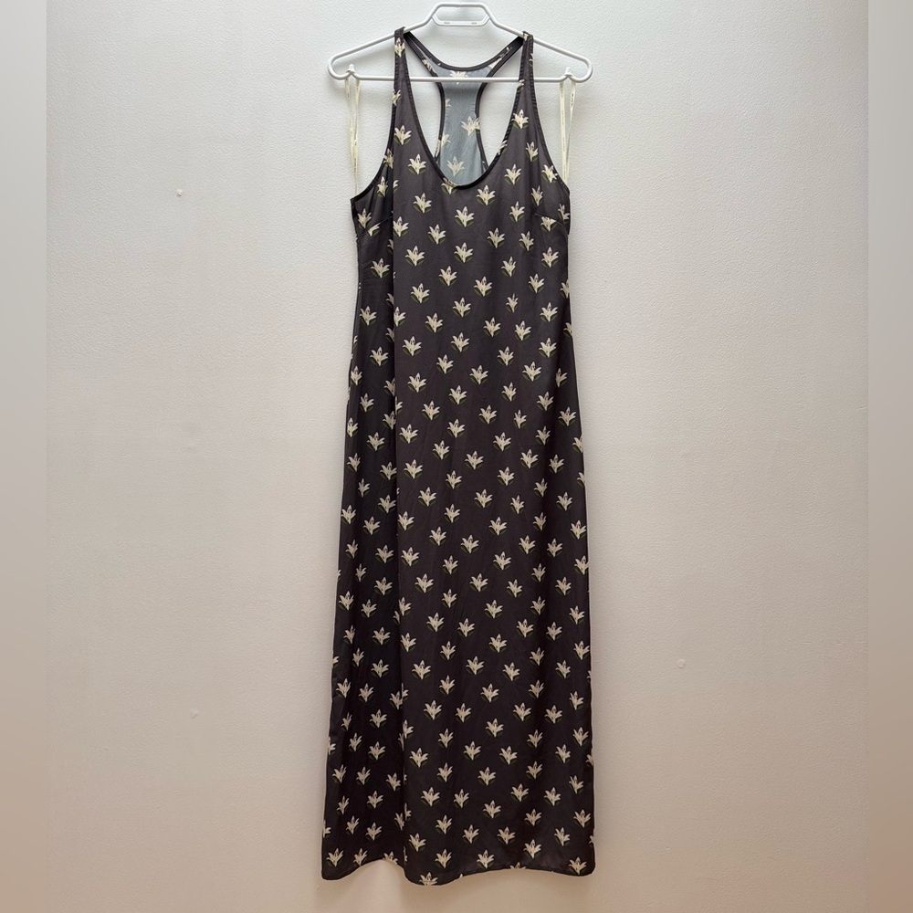 Pink Martini - NWT Grey Maxi Racerback Dress with Lillies